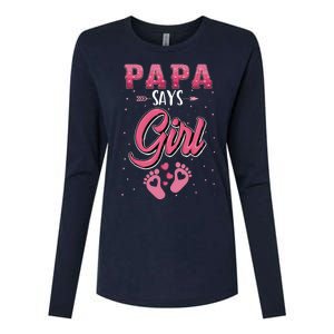 Gender Reveal Papa Says Girl Baby Matching Family Set Womens Cotton Relaxed Long Sleeve T-Shirt