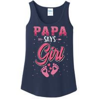 Gender Reveal Papa Says Girl Baby Matching Family Set Ladies Essential Tank