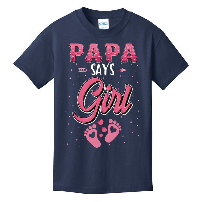 Gender Reveal Papa Says Girl Baby Matching Family Set Kids T-Shirt