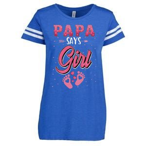 Gender Reveal Papa Says Girl Baby Matching Family Set Enza Ladies Jersey Football T-Shirt