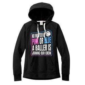 Gender Reveal Party Quote For A Basketball Player Women's Fleece Hoodie