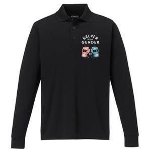 Gender Reveal Party Keeper Of Gender Boxing Performance Long Sleeve Polo