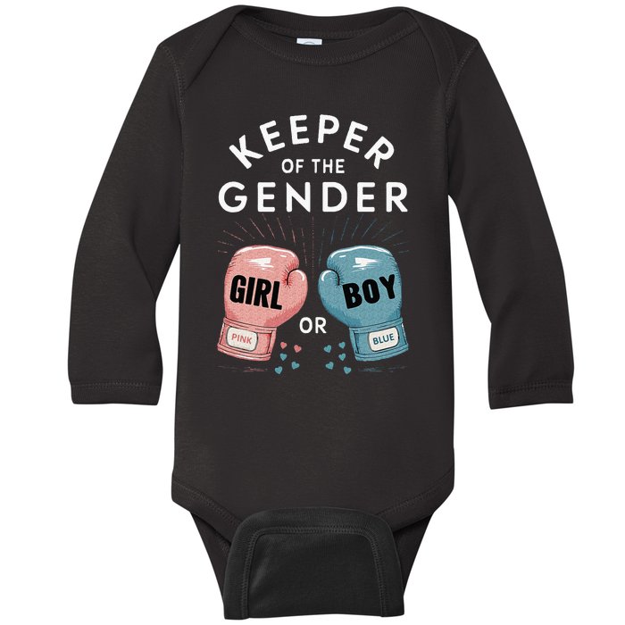 Gender Reveal Party Keeper Of Gender Boxing Baby Long Sleeve Bodysuit