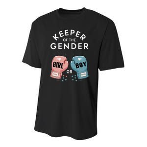 Gender Reveal Party Keeper Of Gender Boxing Youth Performance Sprint T-Shirt