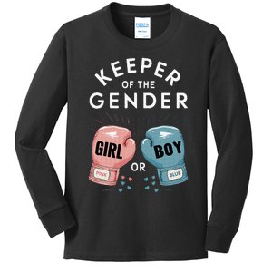 Gender Reveal Party Keeper Of Gender Boxing Kids Long Sleeve Shirt