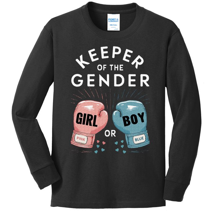 Gender Reveal Party Keeper Of Gender Boxing Kids Long Sleeve Shirt