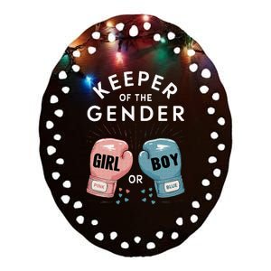 Gender Reveal Party Keeper Of Gender Boxing Ceramic Oval Ornament