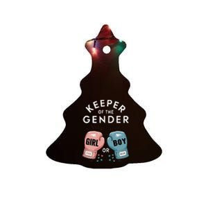 Gender Reveal Party Keeper Of Gender Boxing Ceramic Tree Ornament