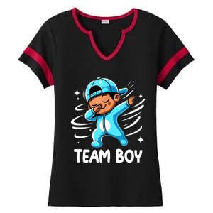 Gender Reveal Party Team Boy Baby Announcement Ladies Halftime Notch Neck Tee