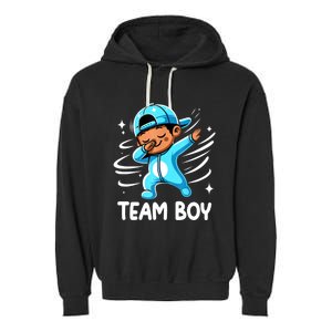 Gender Reveal Party Team Boy Baby Announcement Garment-Dyed Fleece Hoodie