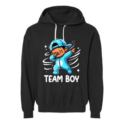 Gender Reveal Party Team Boy Baby Announcement Garment-Dyed Fleece Hoodie