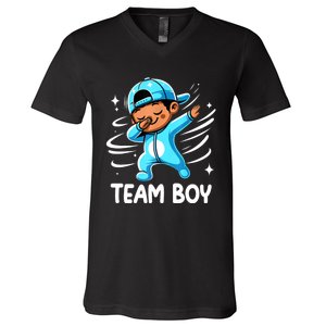 Gender Reveal Party Team Boy Baby Announcement V-Neck T-Shirt