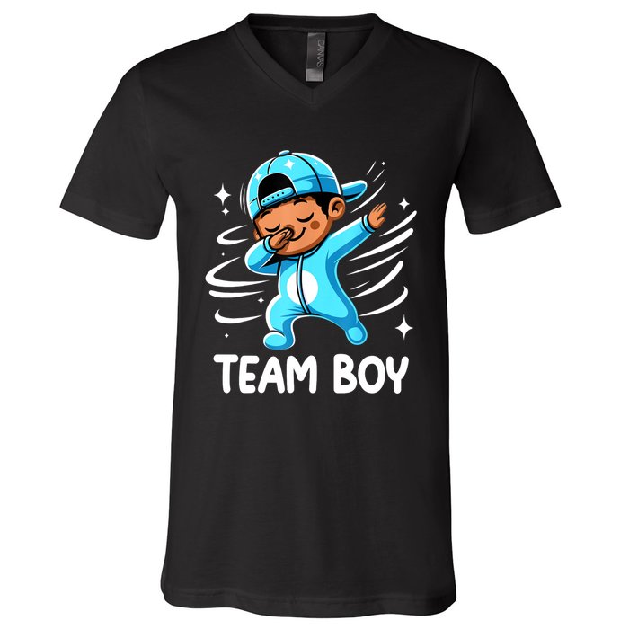 Gender Reveal Party Team Boy Baby Announcement V-Neck T-Shirt