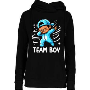 Gender Reveal Party Team Boy Baby Announcement Womens Funnel Neck Pullover Hood