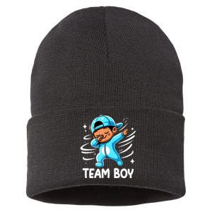 Gender Reveal Party Team Boy Baby Announcement Sustainable Knit Beanie