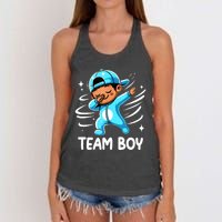 Gender Reveal Party Team Boy Baby Announcement Women's Knotted Racerback Tank