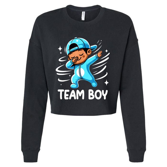 Gender Reveal Party Team Boy Baby Announcement Cropped Pullover Crew