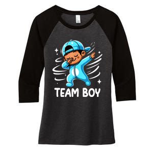 Gender Reveal Party Team Boy Baby Announcement Women's Tri-Blend 3/4-Sleeve Raglan Shirt