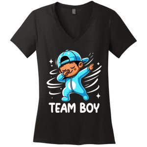 Gender Reveal Party Team Boy Baby Announcement Women's V-Neck T-Shirt