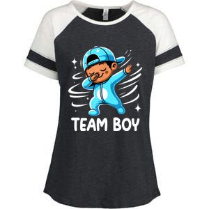 Gender Reveal Party Team Boy Baby Announcement Enza Ladies Jersey Colorblock Tee