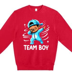 Gender Reveal Party Team Boy Baby Announcement Premium Crewneck Sweatshirt