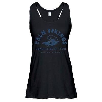 Groovy Retro Palm Springs Beach Surf Club Summer Vacations Ladies Essential Flowy Tank