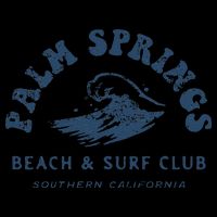 Groovy Retro Palm Springs Beach Surf Club Summer Vacations Flat Bill Trucker Hat