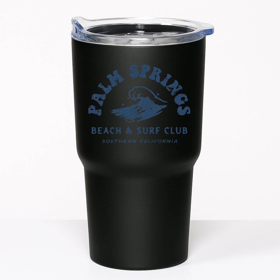 Groovy Retro Palm Springs Beach Surf Club Summer Vacations Tumbler