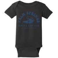 Groovy Retro Palm Springs Beach Surf Club Summer Vacations Baby Bodysuit
