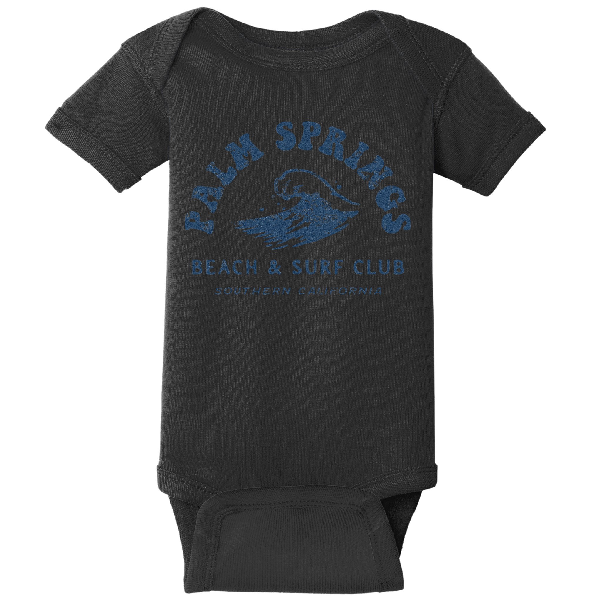 Groovy Retro Palm Springs Beach Surf Club Summer Vacations Baby Bodysuit
