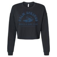 Groovy Retro Palm Springs Beach Surf Club Summer Vacations Cropped Pullover Crew