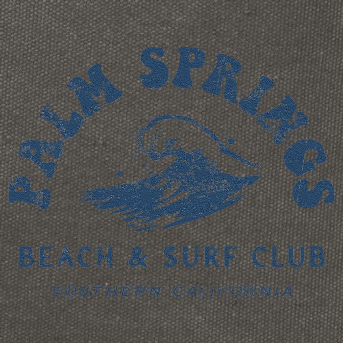 Groovy Retro Palm Springs Beach Surf Club Summer Vacations Cotton Canvas Backpack