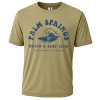 Groovy Retro Palm Springs Beach Surf Club Summer Vacations Performance Shirt