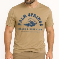 Groovy Retro Palm Springs Beach Surf Club Summer Vacations Performance Shirt