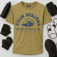 Groovy Retro Palm Springs Beach Surf Club Summer Vacations Performance Shirt