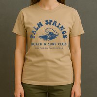 Groovy Retro Palm Springs Beach Surf Club Summer Vacations T-Shirt