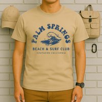 Groovy Retro Palm Springs Beach Surf Club Summer Vacations T-Shirt