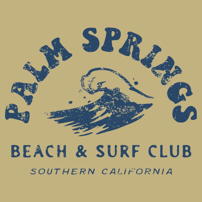 Groovy Retro Palm Springs Beach Surf Club Summer Vacations T-Shirt