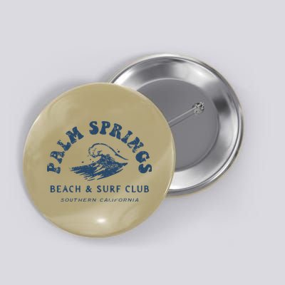 Groovy Retro Palm Springs Beach Surf Club Summer Vacations Button