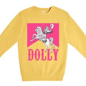 Girl Retro Personalized Dolly Cowgirl First Name Premium Crewneck Sweatshirt