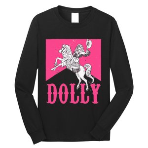 Girl Retro Personalized Dolly Cowgirl First Name Long Sleeve Shirt