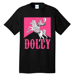 Girl Retro Personalized Dolly Cowgirl First Name Tall T-Shirt