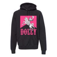 Girl Retro Personalized Dolly Cowgirl First Name Premium Hoodie