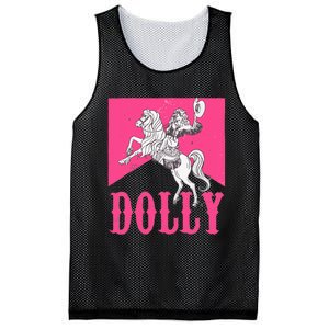 Girl Retro Personalized Dolly Cowgirl First Name Mesh Reversible Basketball Jersey Tank