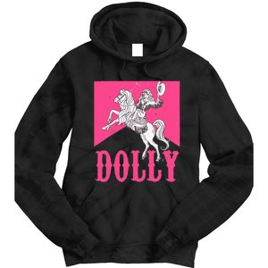 Girl Retro Personalized Dolly Cowgirl First Name Tie Dye Hoodie