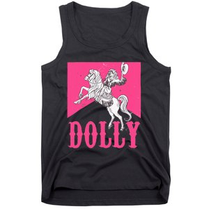 Girl Retro Personalized Dolly Cowgirl First Name Tank Top