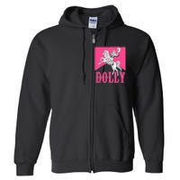 Girl Retro Personalized Dolly Cowgirl First Name Full Zip Hoodie