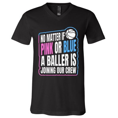 Gender Reveal Party Quote For A Basketball Player V-Neck T-Shirt