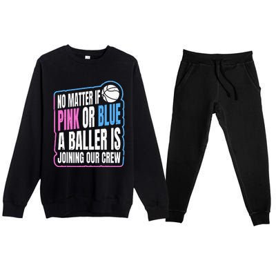 Gender Reveal Party Quote For A Basketball Player Premium Crewneck Sweatsuit Set