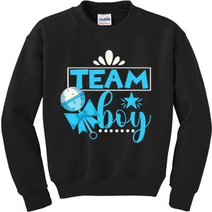 Gender Reveal Party Baby Shower Team Boy Gender Reveal Kids Sweatshirt